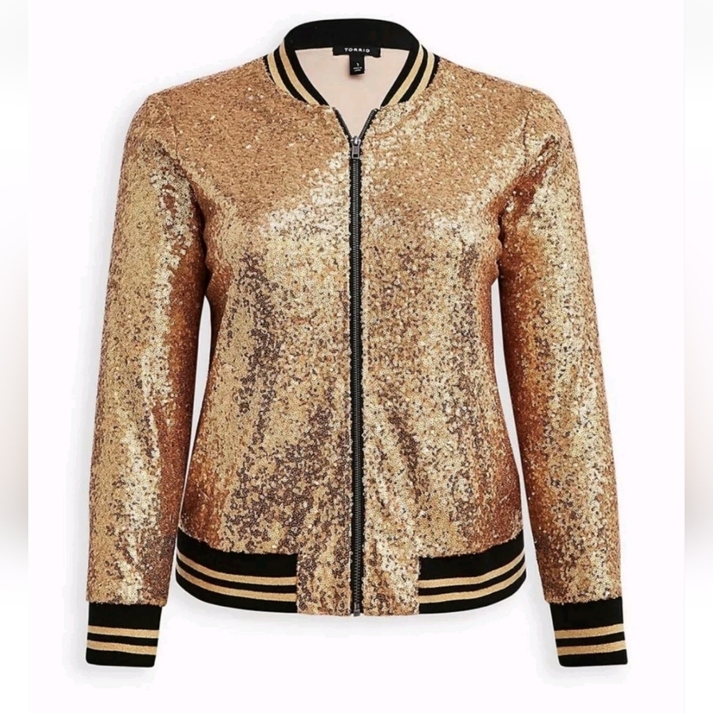 torrid Gold Sequin Bomber Jacket